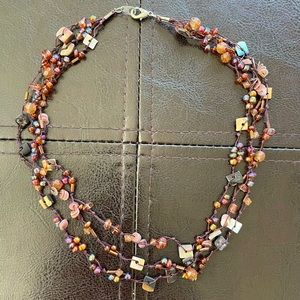 Beachy Elegance - shell and bead necklace handmade in St.Maarten.